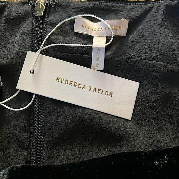 Rebecca Taylor NWT Elegant Black Velvet Long Sleeve Shirt Top **Size 4** 🌺🌺 - Picture 4 of 5